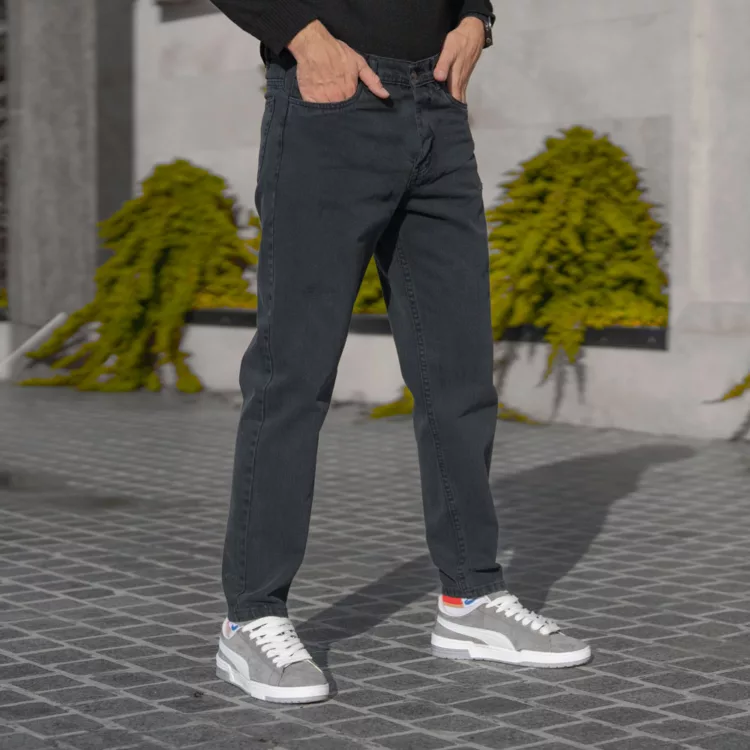 شلوار جین مردانه مام ذغالی کد 28365