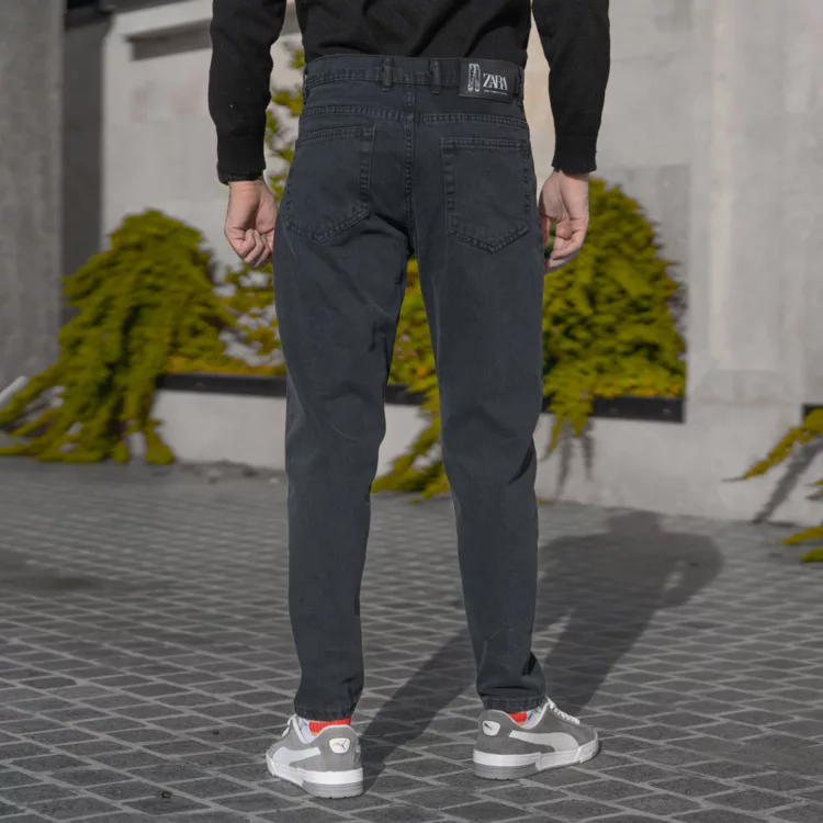 شلوار جین مردانه مام ذغالی کد 28365