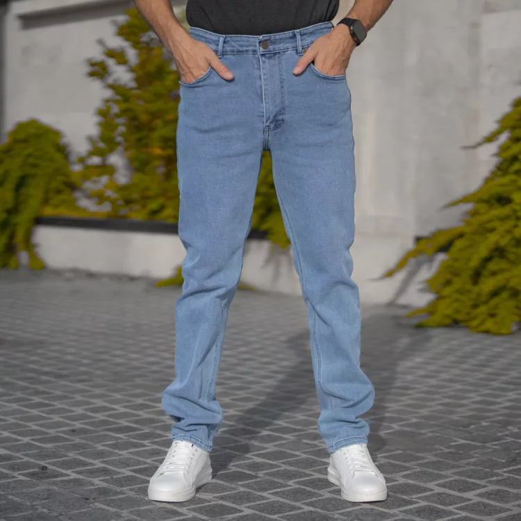 شلوار جین مردانه آبی روشن کد 28349