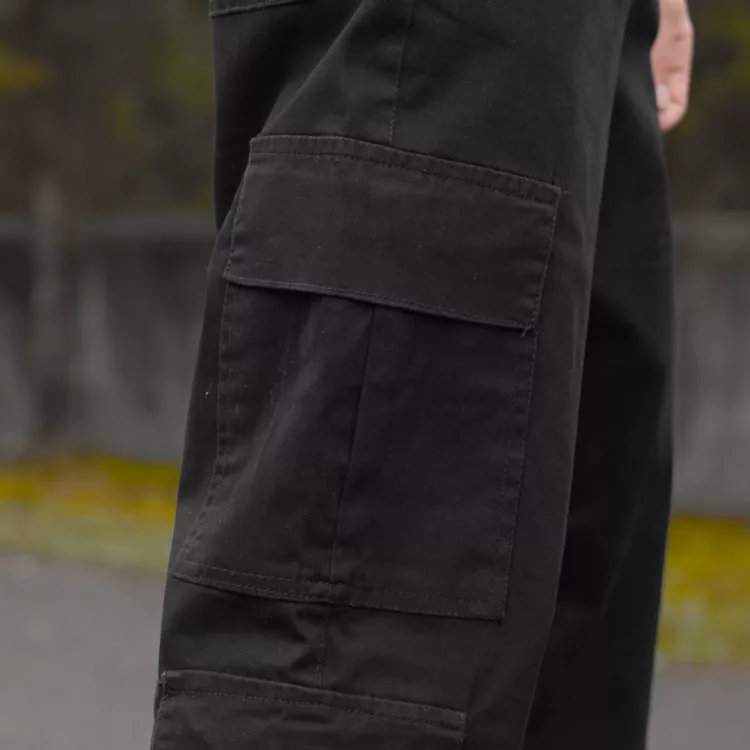 شلوار اسلش مردانه کارگو مشکی کد 28156