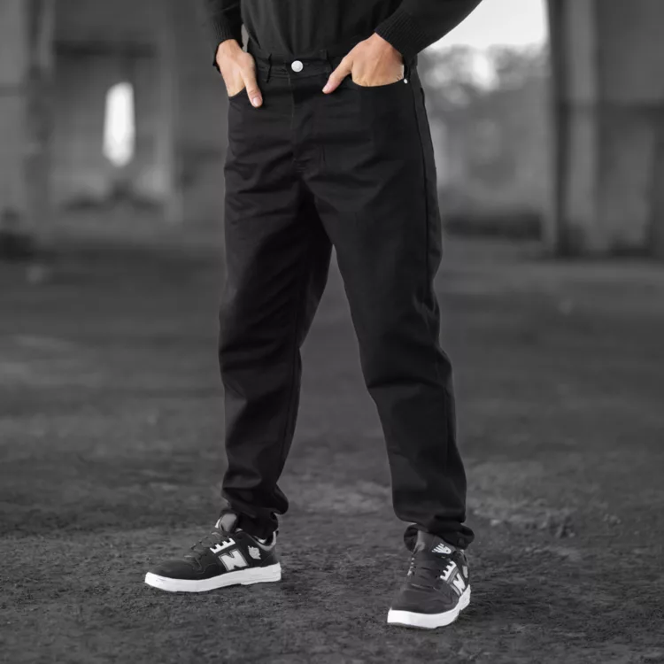 شلوار جین مردانه مام مشکی کد 28390