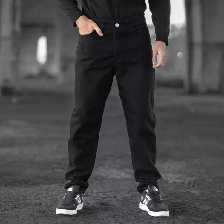 شلوار جین مردانه مام مشکی کد 28390