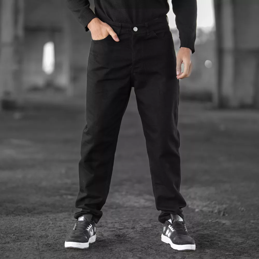 شلوار جین مردانه مام مشکی کد 28390