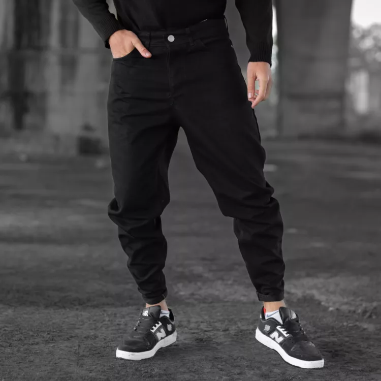 شلوار جین مردانه مام مشکی کد 28390