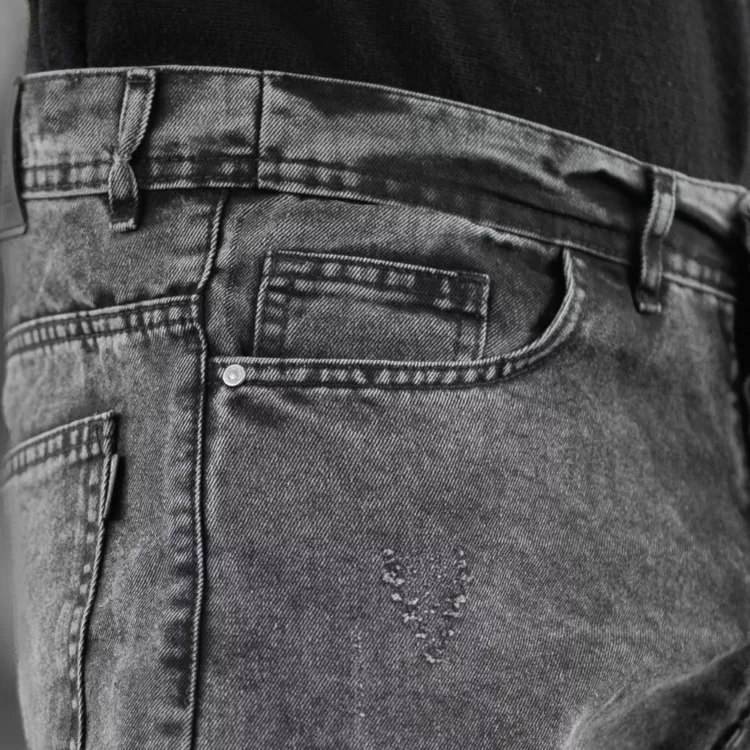 شلوار جین مردانه مام ذغالی کد 28393