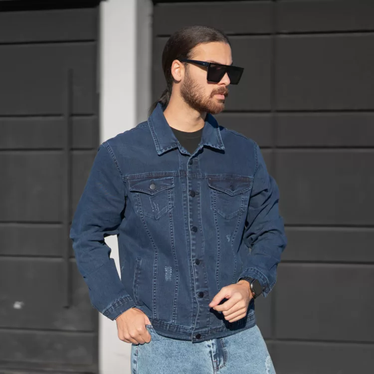 کت جین مردانه آبی کد 28403