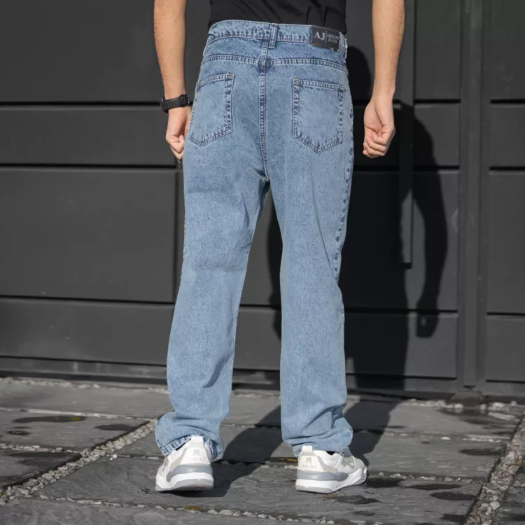 شلوار جین مردانه نیم بگ آبی کد 28394