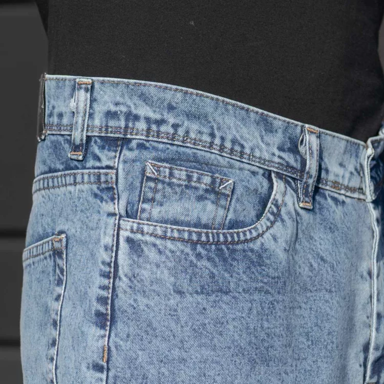 شلوار جین مردانه نیم بگ آبی کد 28394