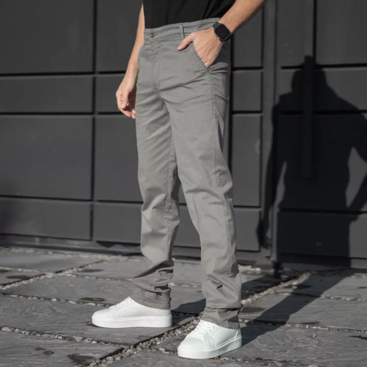 شلوار کتان مردانه پولو طوسی کد 28400