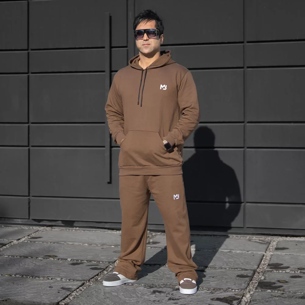 ست هودی و شلوار دورس نخ پنبه مردانه MB کد 28398