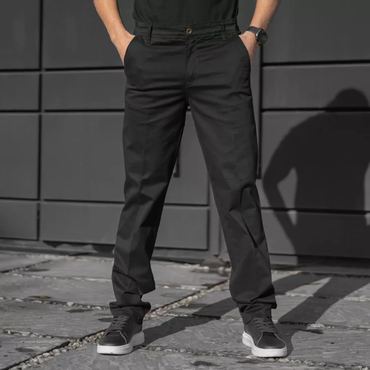 شلوار کتان مردانه پولو مشکی کد 28399