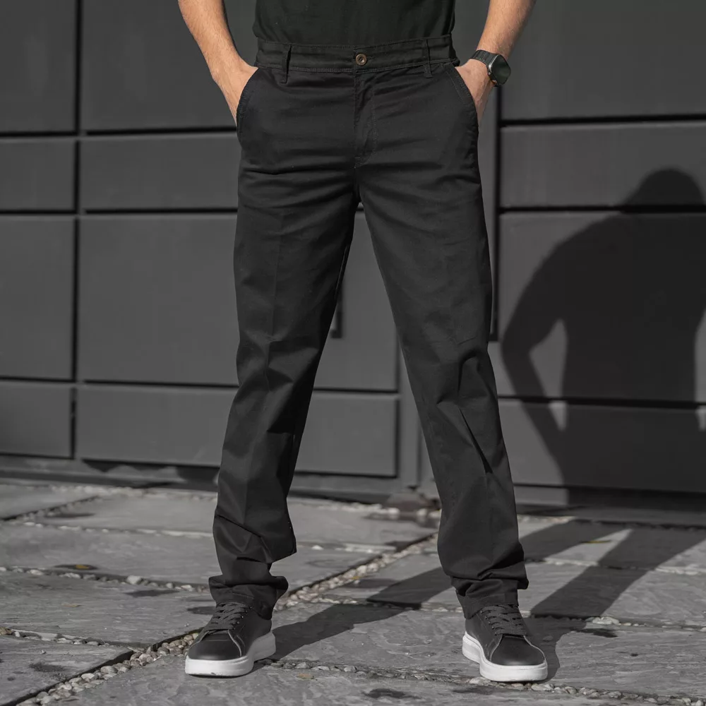 شلوار کتان مردانه پولو مشکی کد 28399