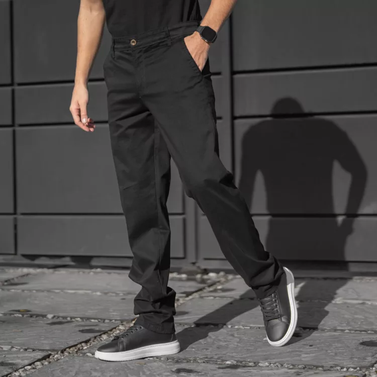 شلوار کتان مردانه پولو مشکی کد 28399