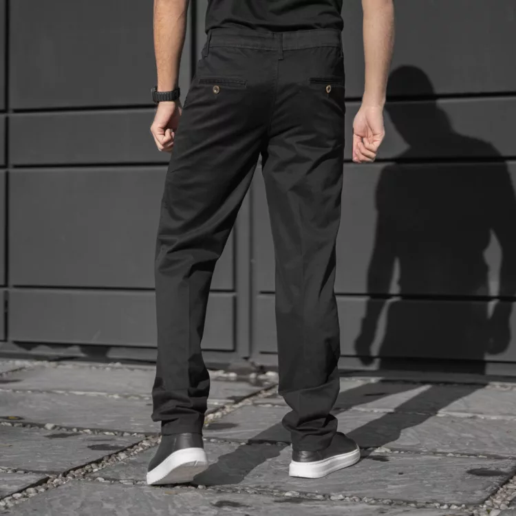 شلوار کتان مردانه پولو مشکی کد 28399