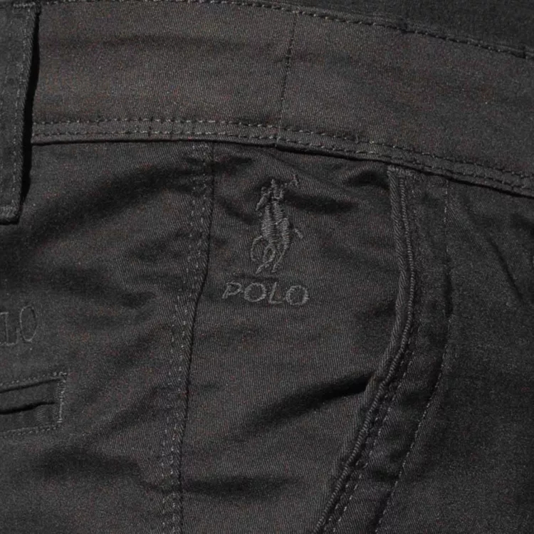 شلوار کتان مردانه پولو مشکی کد 28399