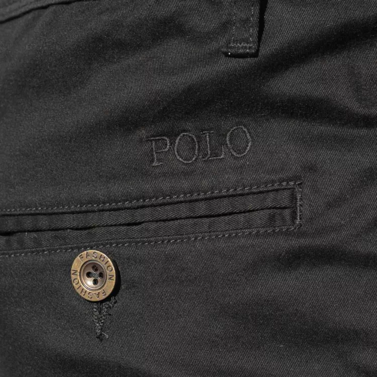 شلوار کتان مردانه پولو مشکی کد 28399