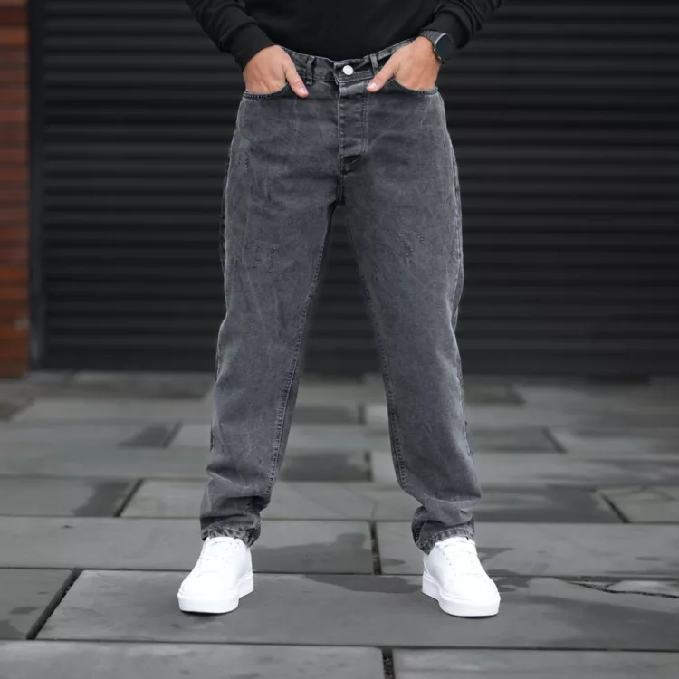 شلوار جین مردانه مام ذغالی کد 28404