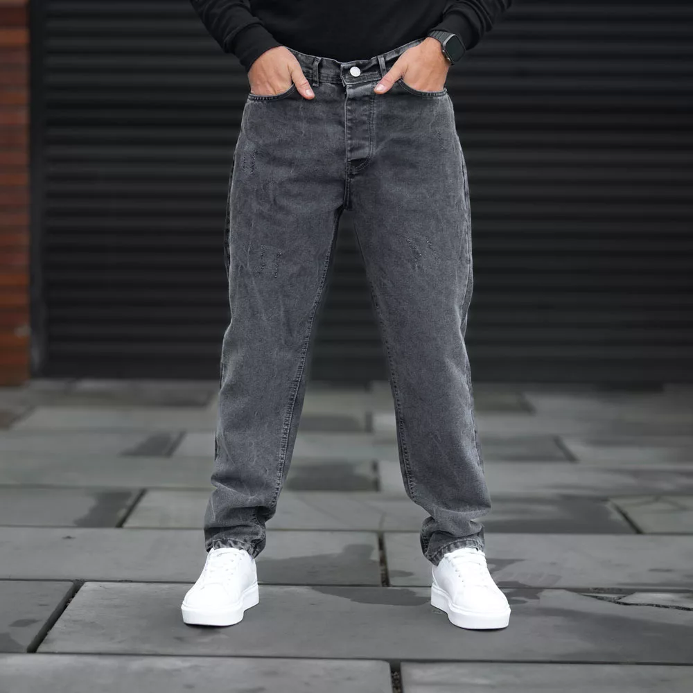 شلوار جین مردانه مام ذغالی کد 28404