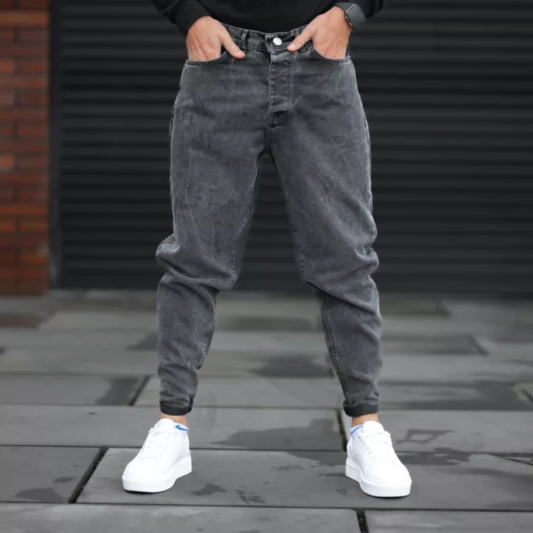 شلوار جین مردانه مام ذغالی کد 28404