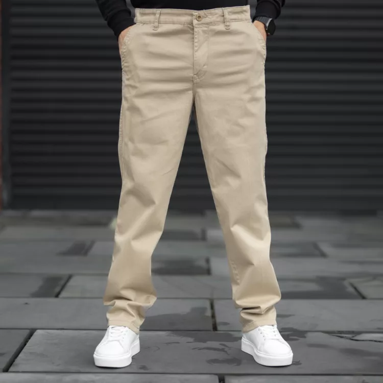 شلوار کتان مردانه پولو کرم کد 28402