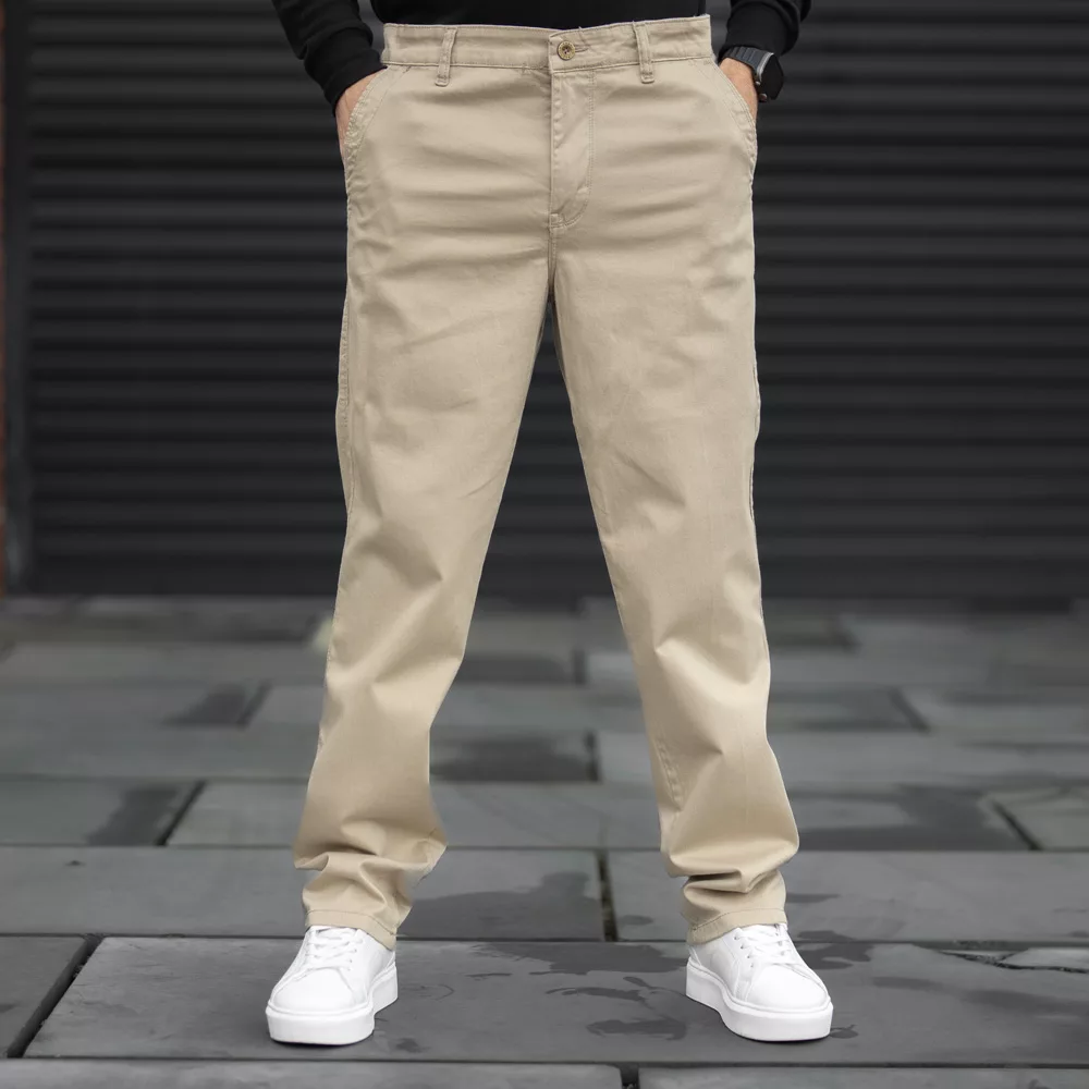 شلوار کتان مردانه پولو کرم کد 28402