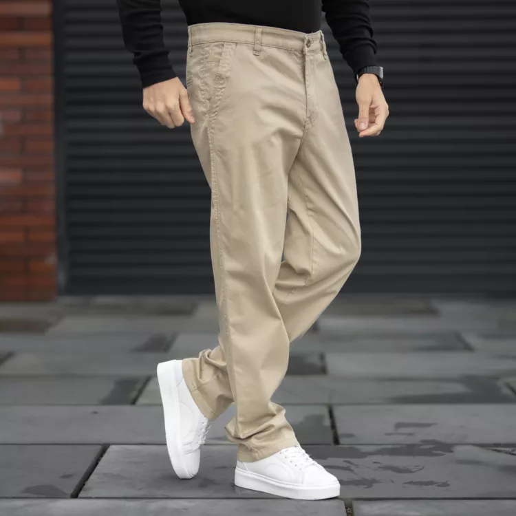 شلوار کتان مردانه پولو کرم کد 28402