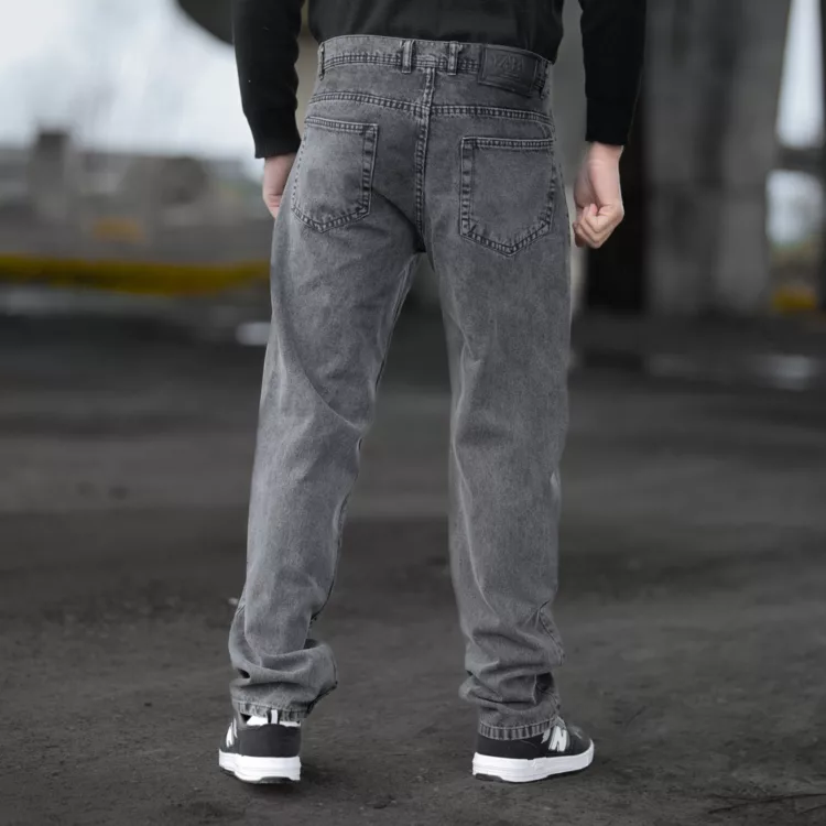 شلوار جین مردانه نیم بگ خاکستری کد 28436