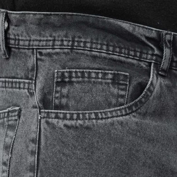 شلوار جین مردانه نیم بگ خاکستری کد 28436