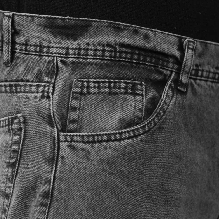 شلوار جین مردانه نیم بگ خاکستری کد 28444