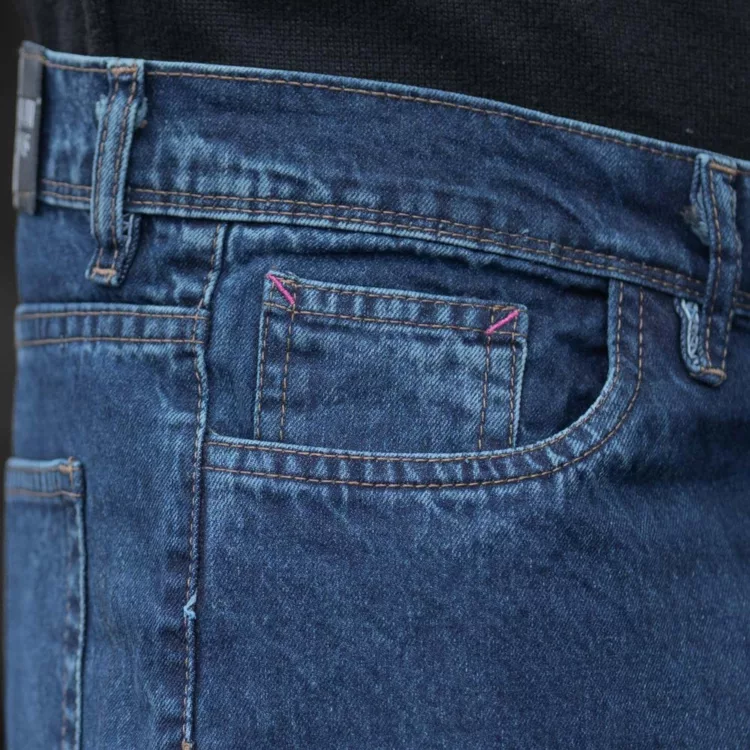 شلوار جین مردانه نیم بگ آبی تیره کد 28435