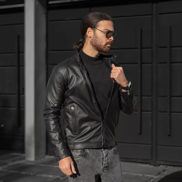 کاپشن چرم مردانه کد 28468