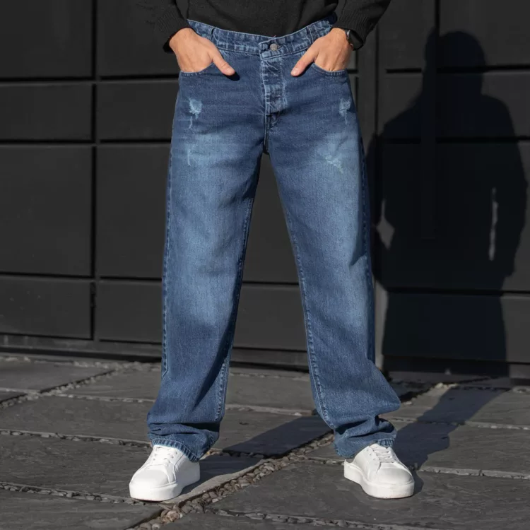 شلوار جین مردانه بگ آبی کد 28470