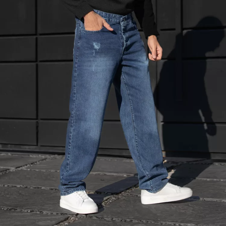 شلوار جین مردانه بگ آبی کد 28470