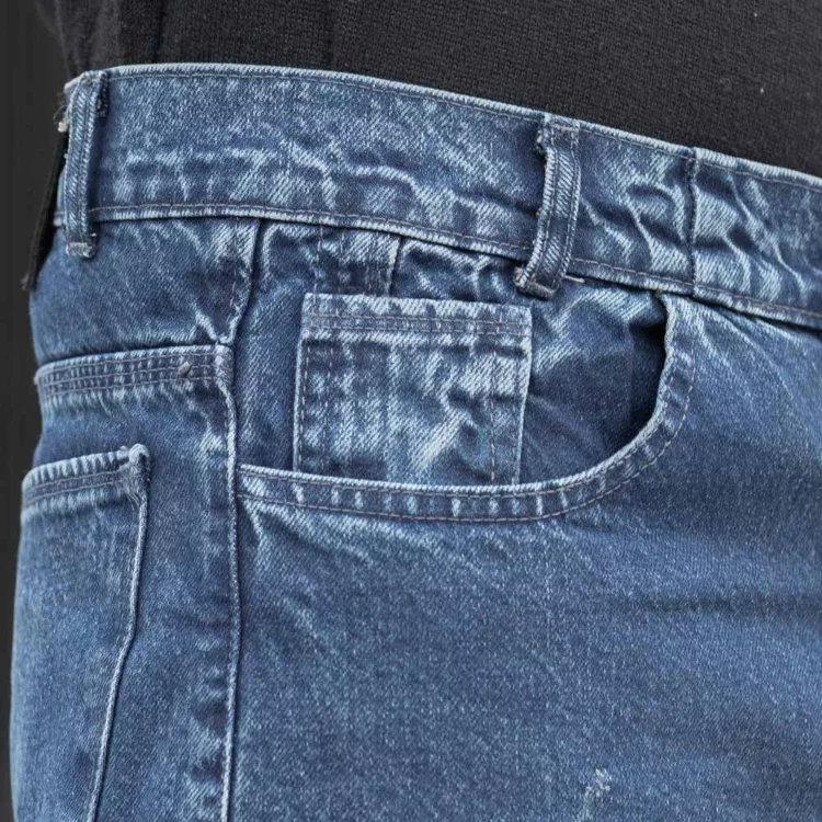 شلوار جین مردانه مام آبی تیره کد 28345