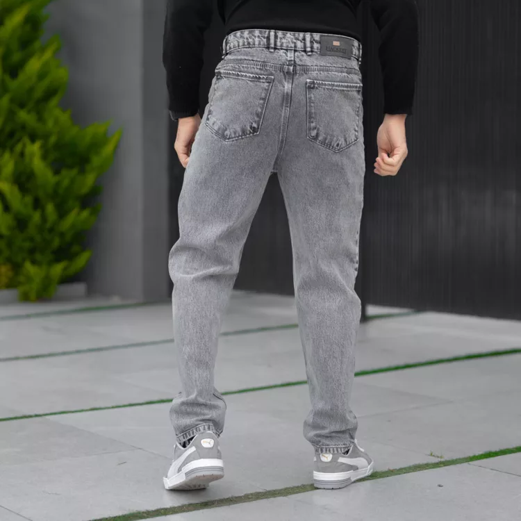 شلوار جین مردانه مام طوسی کد 28485