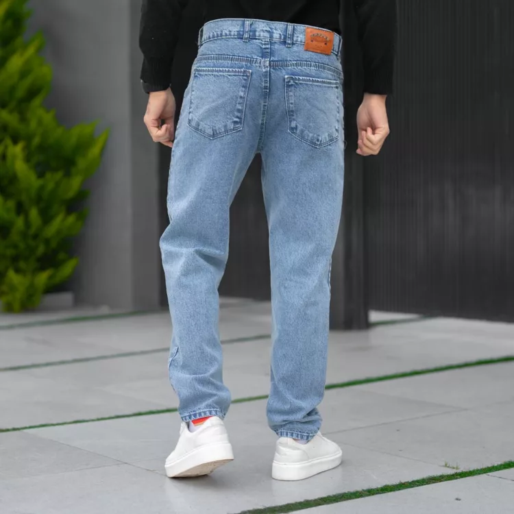 شلوار جین مردانه مام آبی کد 28472