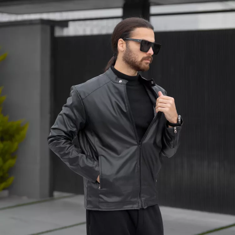 کاپشن چرم مردانه سایز بزرگ کد 28471