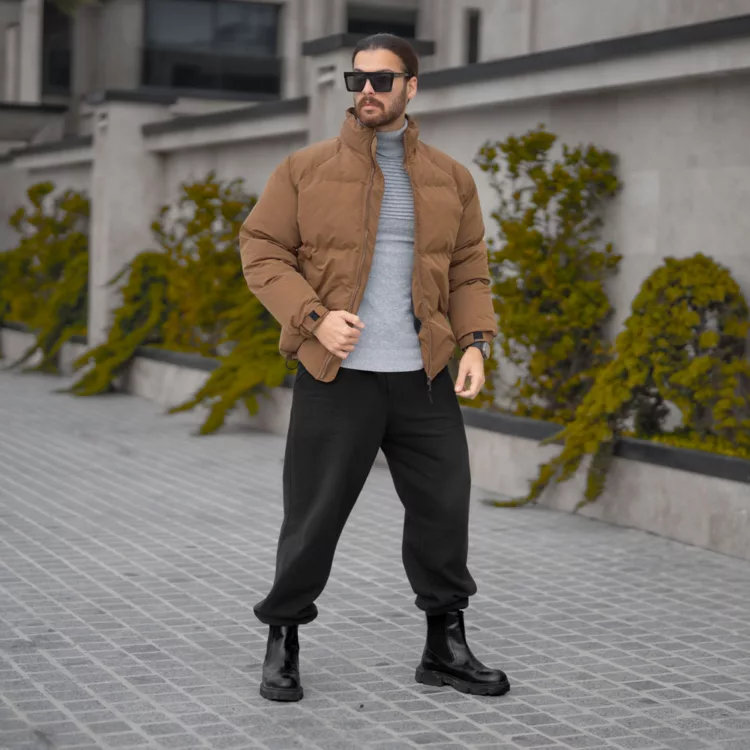 کاپشن باکسی مردانه موکا کد 28484