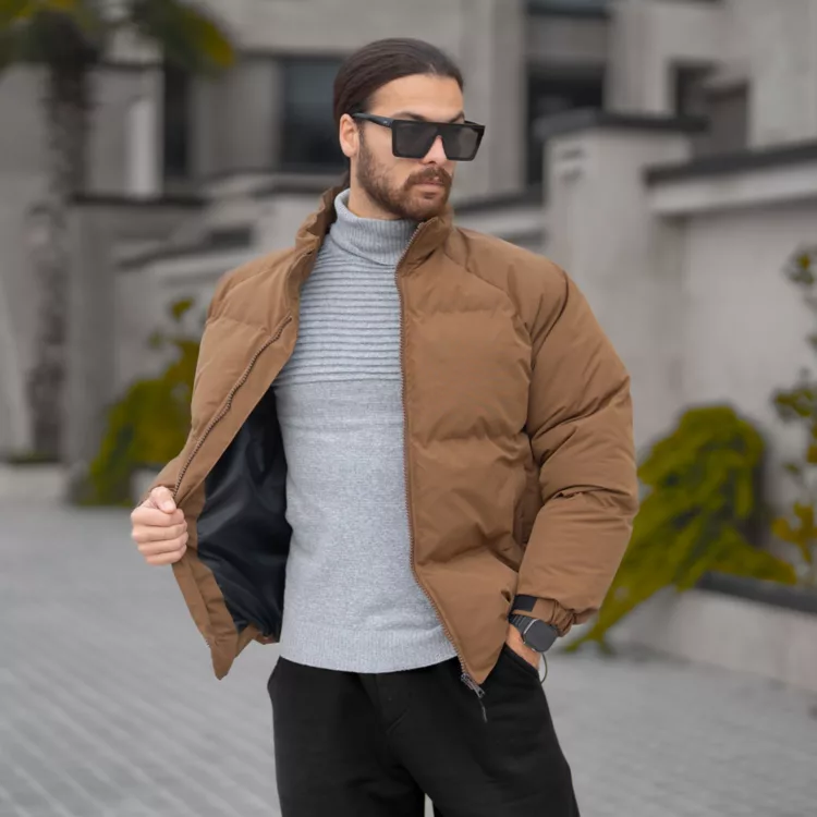 کاپشن باکسی مردانه موکا کد 28484