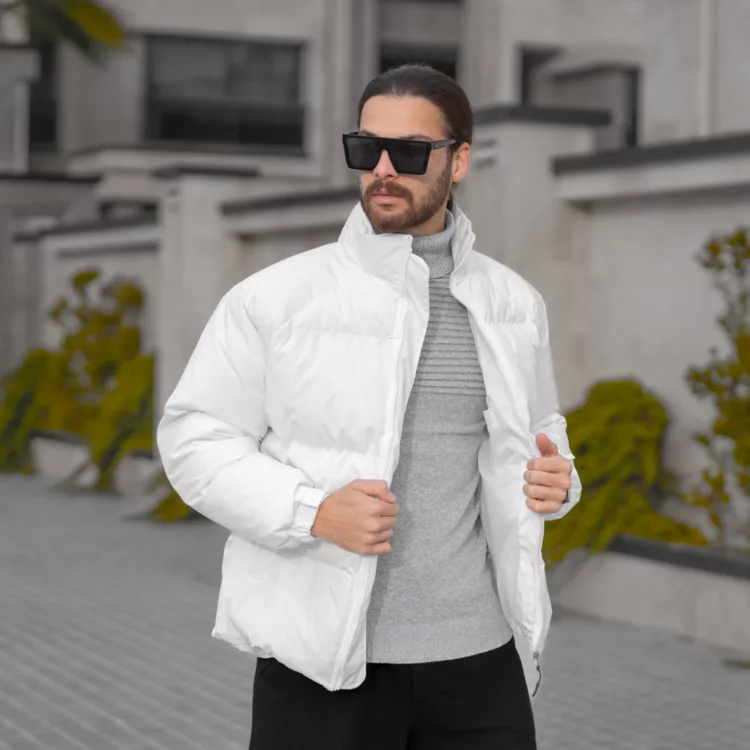 کاپشن باکسی مردانه سفید کد 28272