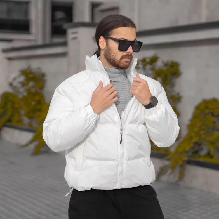 کاپشن باکسی مردانه سفید کد 28272