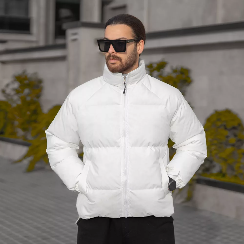 کاپشن باکسی مردانه سفید کد 28272