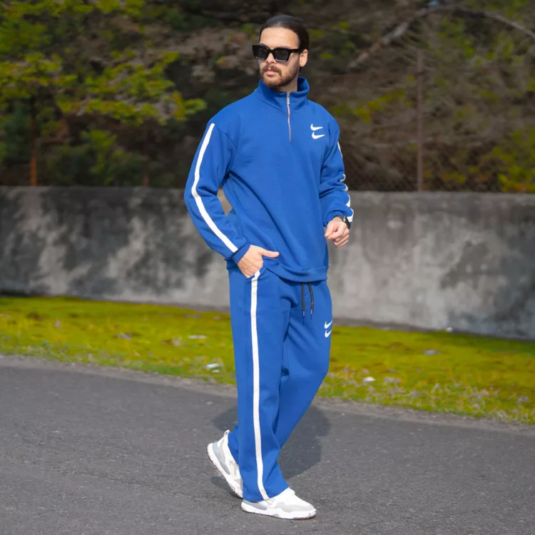 ست تیشرت نیم زیپ و شلوار مردانه نایک کد 28540