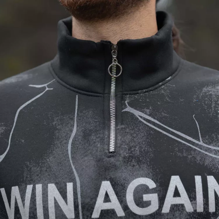 تیشرت دورس نیم زیپ مردانه کد 28544