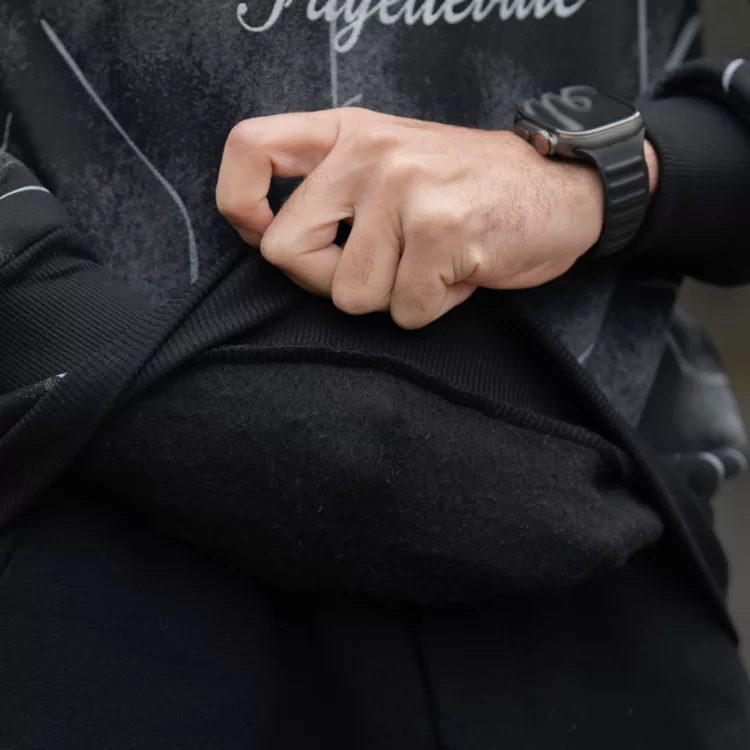 تیشرت دورس نیم زیپ مردانه کد 28544