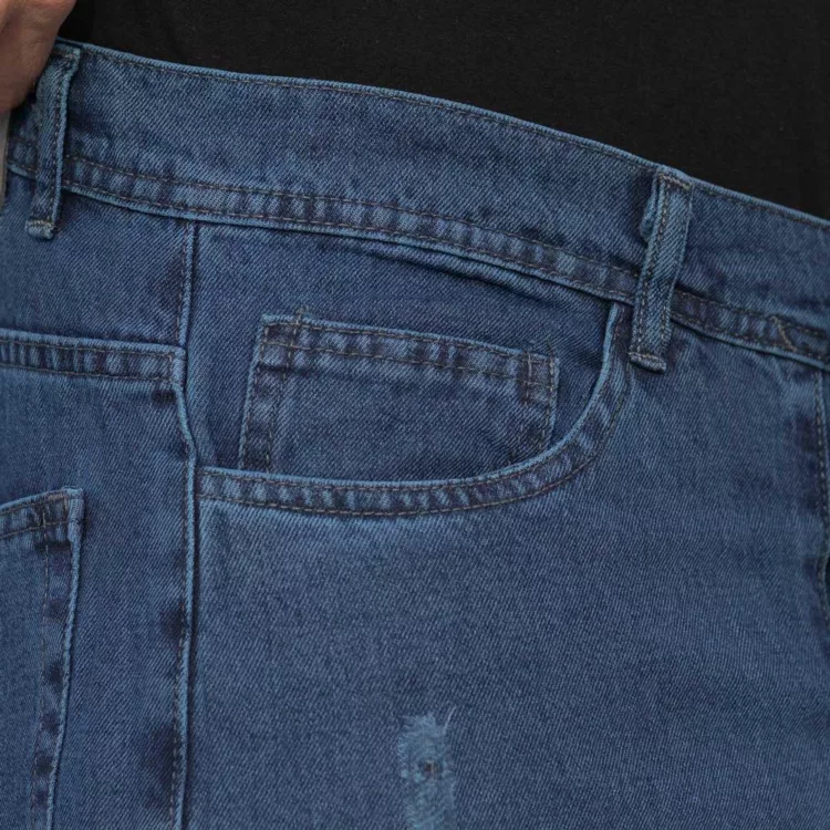 شلوار جین مردانه مام آبی تیره کد 28553