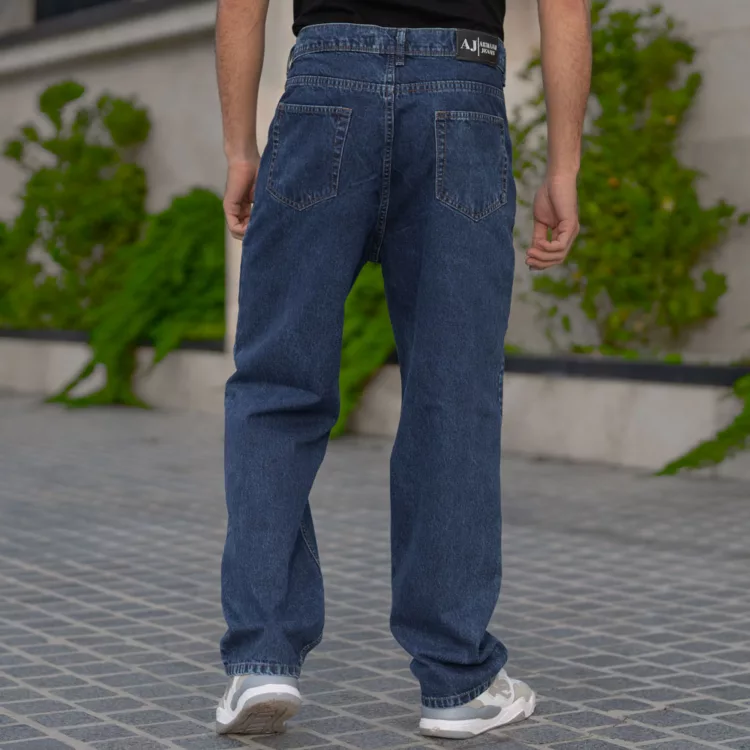 شلوار جین مردانه نیم بگ آبی تیره کد 28559