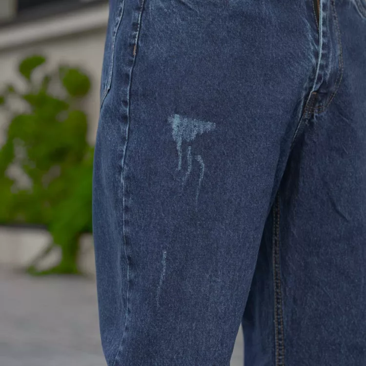 شلوار جین مردانه نیم بگ آبی تیره کد 28559