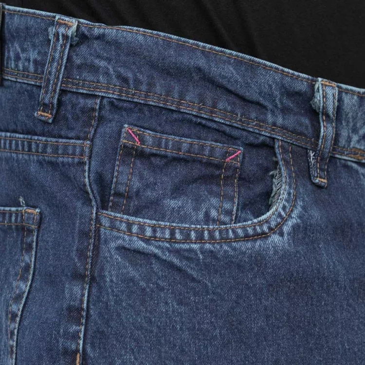 شلوار جین مردانه نیم بگ آبی تیره کد 28559