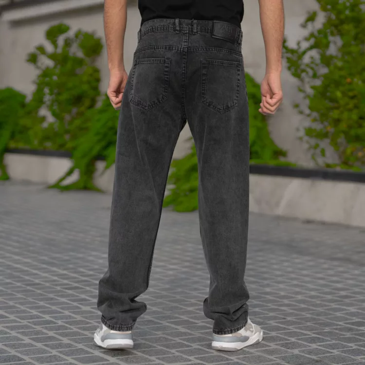 شلوار جین مردانه نیم بگ ذغالی کد 28560